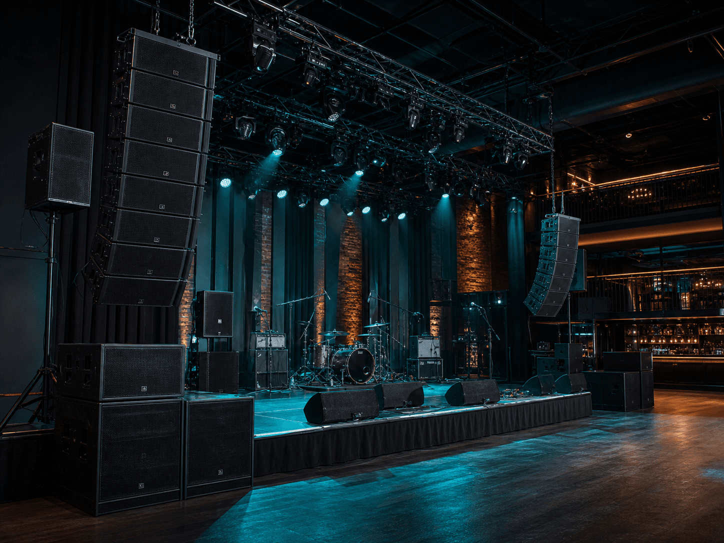 Installed audio system in a live venue